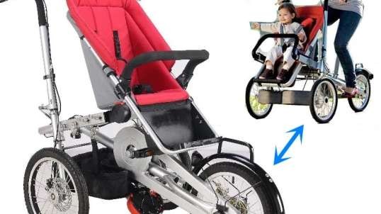 Unfold Adventure  Explore Parenting Bliss with the Mother Child Foldable Bicycle Stroller