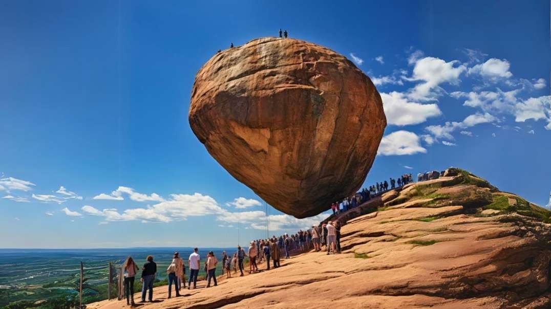 Scientists Are Still Unable To Explain This Giant Hanging Rock