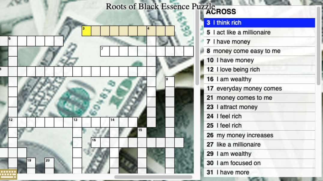Money Affirmations - Roots of Black Essence Puzzle