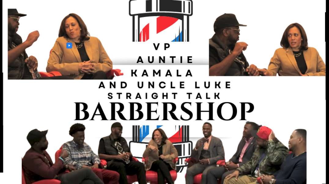 Kamala Harris Visits South Carolina Barbershop  with Uncle Luke